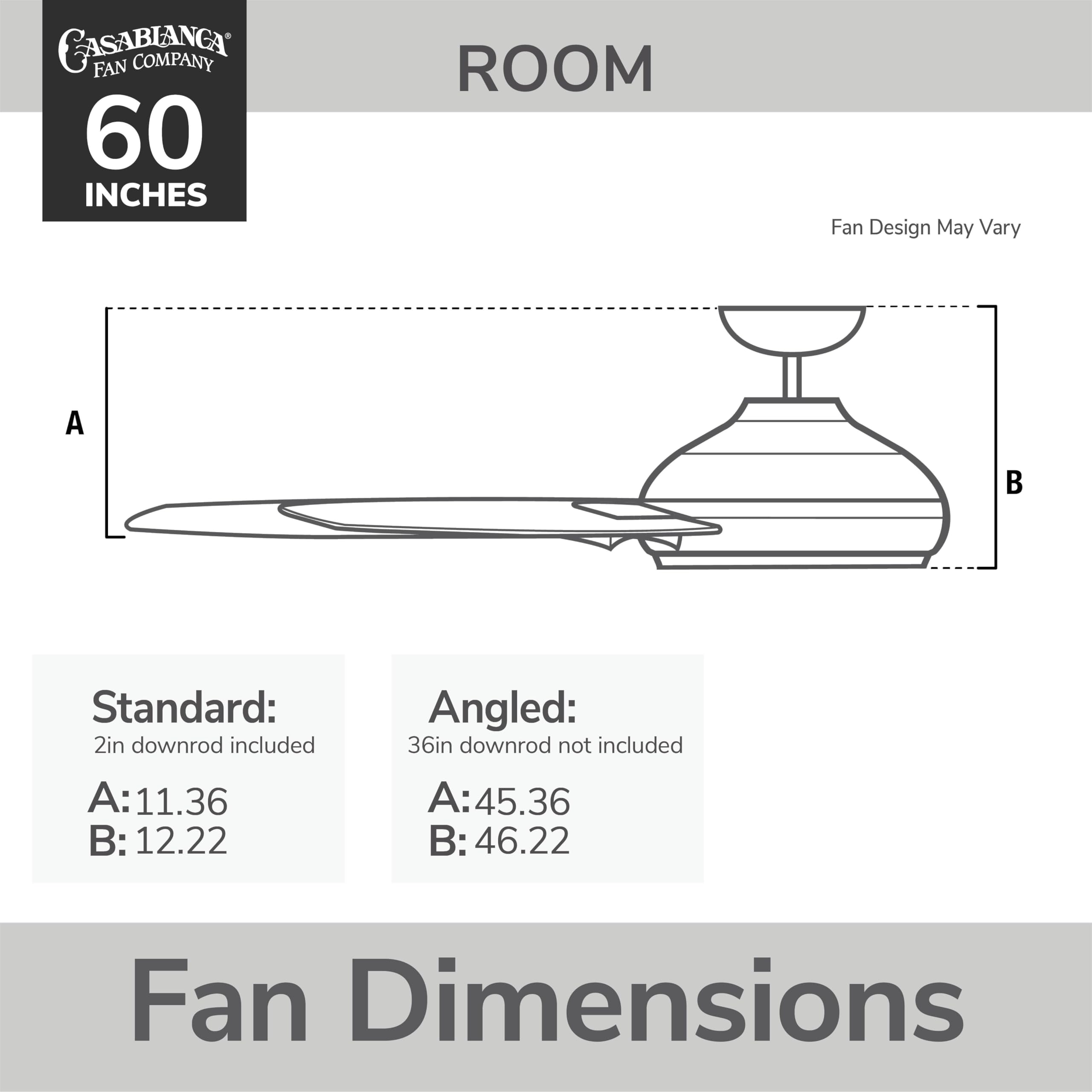 Casablanca Stingray Outdoor or Indoor Ceiling Fan, 60 inch